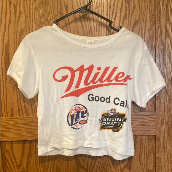 Anvil Tops - Women’s Miller Beer Crop Top EUC